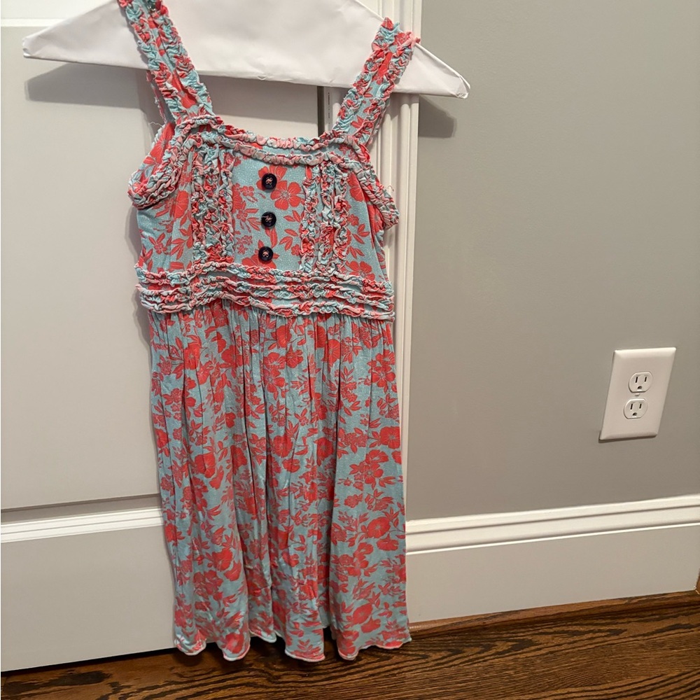 Matilda Jane Blue and Coral Floral Kids Dress